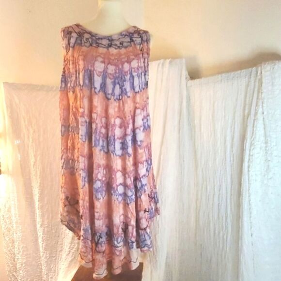 Sante Classics Tie Dye Swim Cover Up Dress One Size - Picture 2 of 10